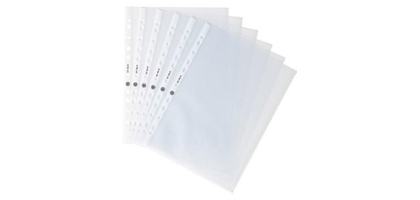 Pochettes perforées Bruneau A4 polypropylène grainé 6/100e - Boite de 100