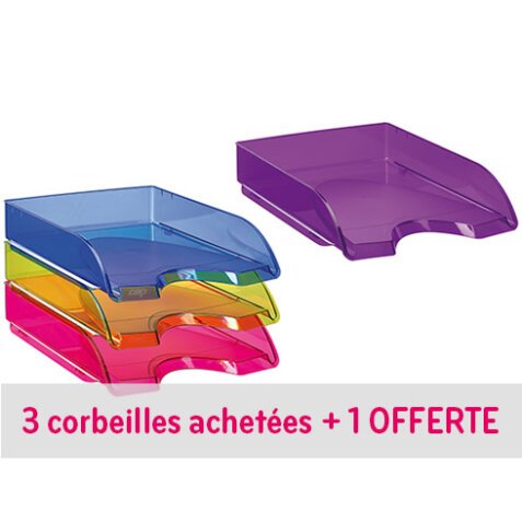 Pack 3 postbakjes Franse stijl Cep Tendance geassorteerde kleuren + 1 gratis