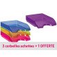 Pack 3 postbakjes Franse stijl Cep Tendance geassorteerde kleuren + 1 gratis