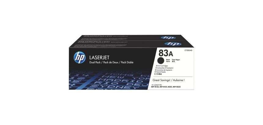 HP 83A - CF283AD - Pack de 2 toners noirs pour imprimante laser