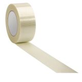 Kleefband polypropyleen met gekruiste versteviging 50 mm x 50 m kleurloos