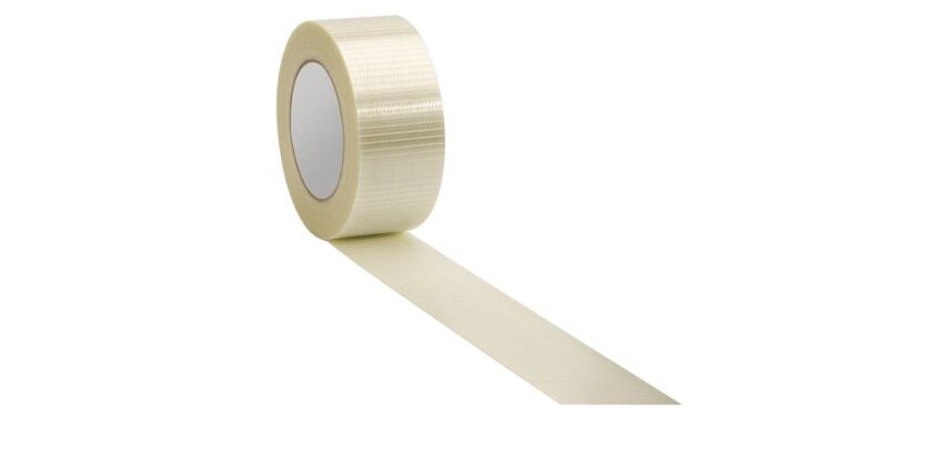 Ruban adhésif d'emballage armé transparent, filaments croisés, 145 µ, 50 mm x 50 m