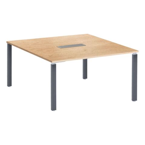 Mesa de reunión Eden cuadrada roble patas antracitas