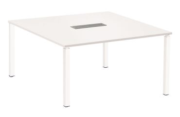 Mesa de reunión Eden cuadrada blanca
