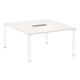 Tavolo da riunioni quadrato eden bianco gambe bianche