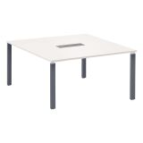 Tavolo da riunioni quadrato eden bianco gambe antracite