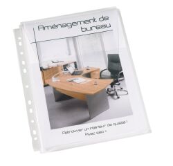 Doos met 10 geperforeerde hoesjes Exacompta A4 met balg en flap aan de bovenzijde polypropyleen 20/100