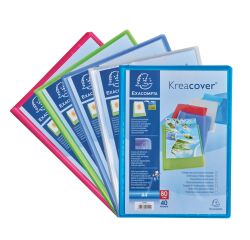 Protegedocumentos Exacompta polipropileno translúcido personalizable A4 40 bolsillos - 80 vistas colores surtidos