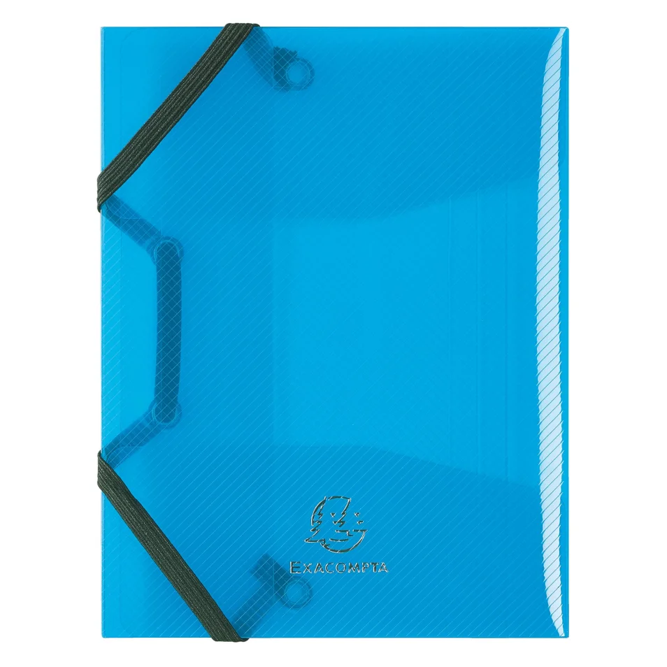 Chemise à élastique 3 rabats plastique Exacompta 12 x 16 cm dos 1,7 cm  couleurs assorties - format A6 sur