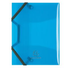 Chemise à élastique 3 rabats plastique Exacompta 12 x 16 cm dos 1,7 cm couleurs assorties - format A6