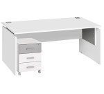 Pack desk W 160 cm + moble cabinet 3 drawers white Intuitiv