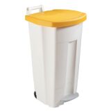 Poubelle 90 litres Boogy Rossignol tri sélectif rectangle à pédale jaune