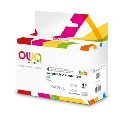 Pack cartouches Owa Compatibles HP 940XL 4 couleurs pour imprimante jet d'encre
