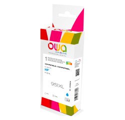 Cartouche Owa Compatible HP 951XL cyan pour imprimante jet d'encre