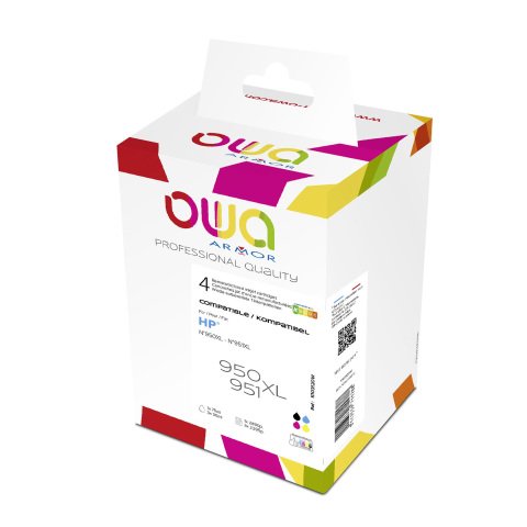 Pack de 4 cartuchos Owa compatibles con HP 950XL y 951XL