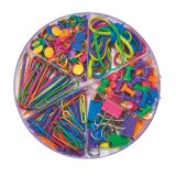 Kit with coloured clips - 6 assorted articles