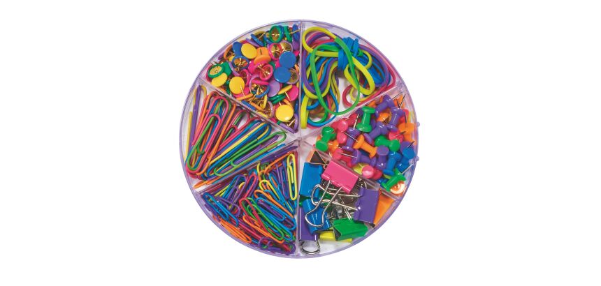 Kit de fixations colorées - 6 articles assortis