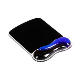 Mouse pad with ergonomic wrist support black/blue