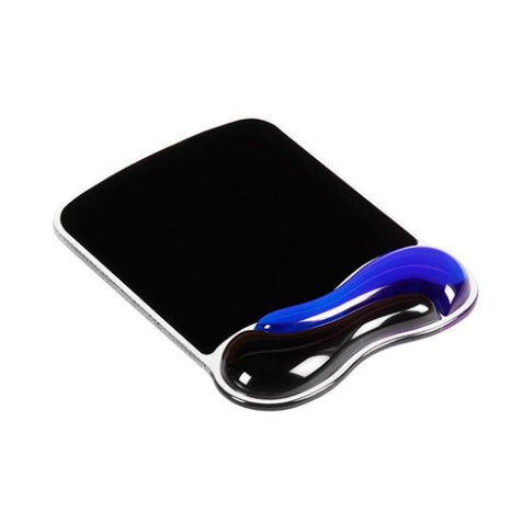 Mouse pad with ergonomic wrist support black/blue
