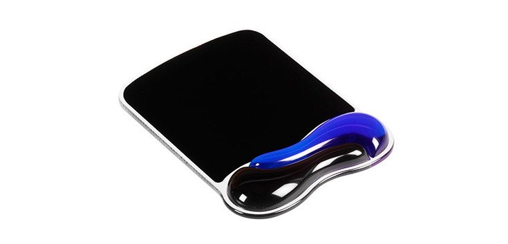 Tapis souris avec repose-poignet ergonomique en gel Kensington noir / bleu