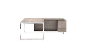 Desk with return on Darwin cabinet Darwin metal legs