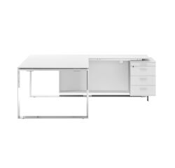Desk with return on Darwin cabinet Darwin metal legs