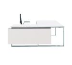 Bureau compact retour à droite L 200 x P 100 cm, piétement métal - Maestro