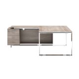 Bureau compact retour à gauche L 200 x P 100 cm, piétement métal - Maestro
