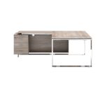 Bureau compact retour à gauche L 200 x P 100 cm, piétement métal - Maestro