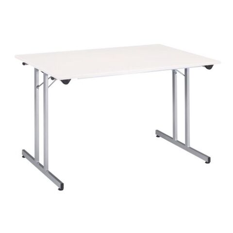 Mesa plegable 160 x 80 cm. Tablero blanco patas aluminio