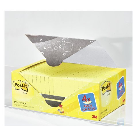 Pack de 16 Notes Post-it jaune 76 x 127 mm + 4 offertes
