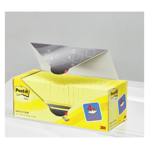 Pack 16 Notes Post-it jaune 76 x 76 mm + 4 offertes