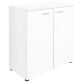 Low cabinet H 89 cm wood swinging doors white Essenzza - Darwin