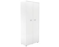 Hoher Schrank H 217 cm Holz Klapptüren weiß Essenzza - Darwin