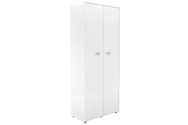 High cabinet H 217 cm wood swinging doors white Essenzza - Darwin