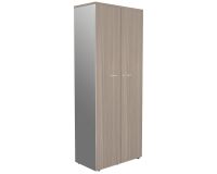 High cabinet H 217 cm wood swinging doors elm color body alu Essenzza - Darwin