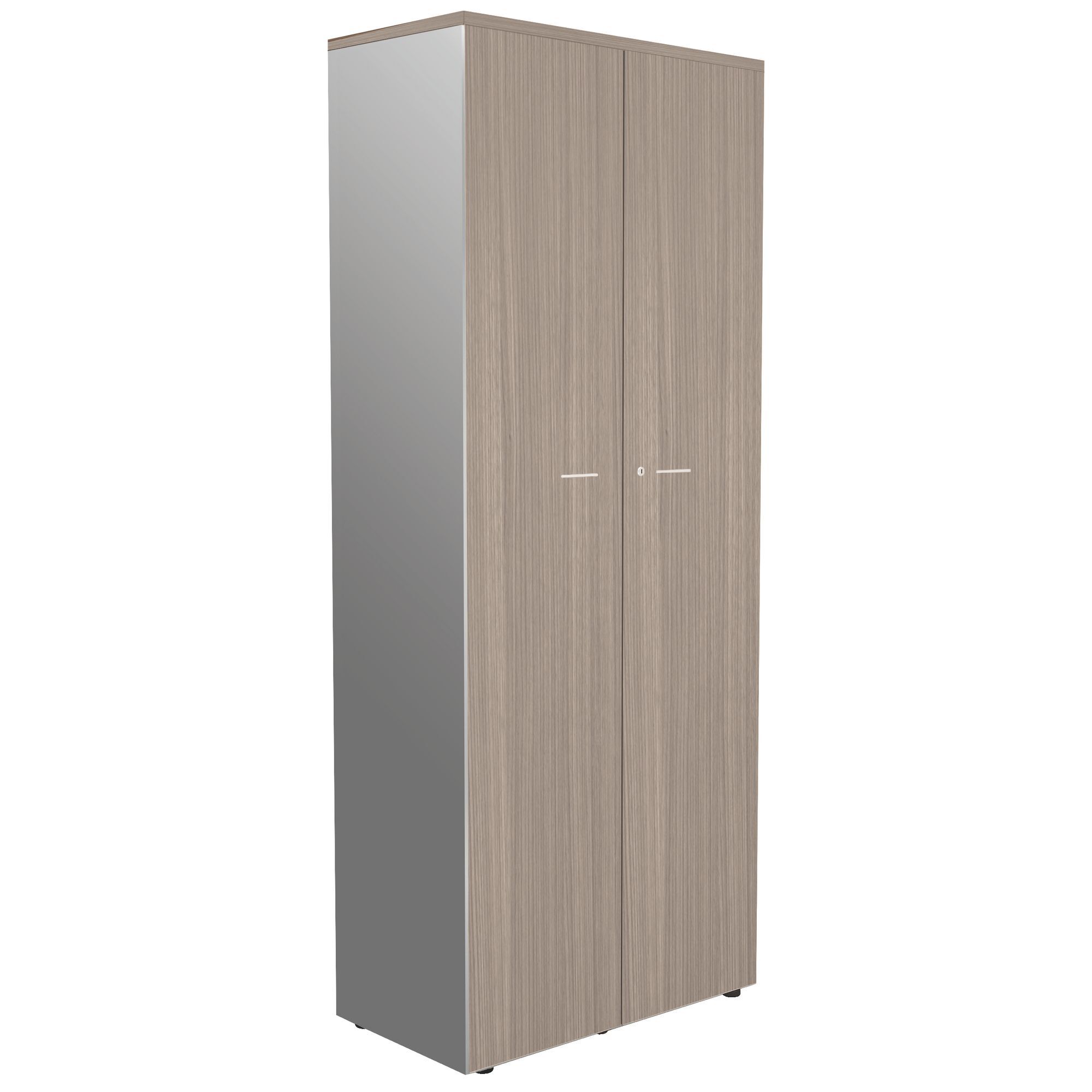 High cabinet H 217 cm wood swinging doors elm color body alu Essenzza - Darwin