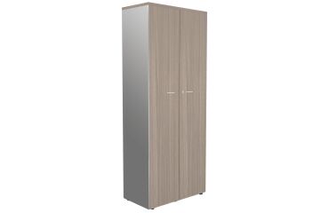 High cabinet H 217 cm wood swinging doors elm color body alu Essenzza - Darwin