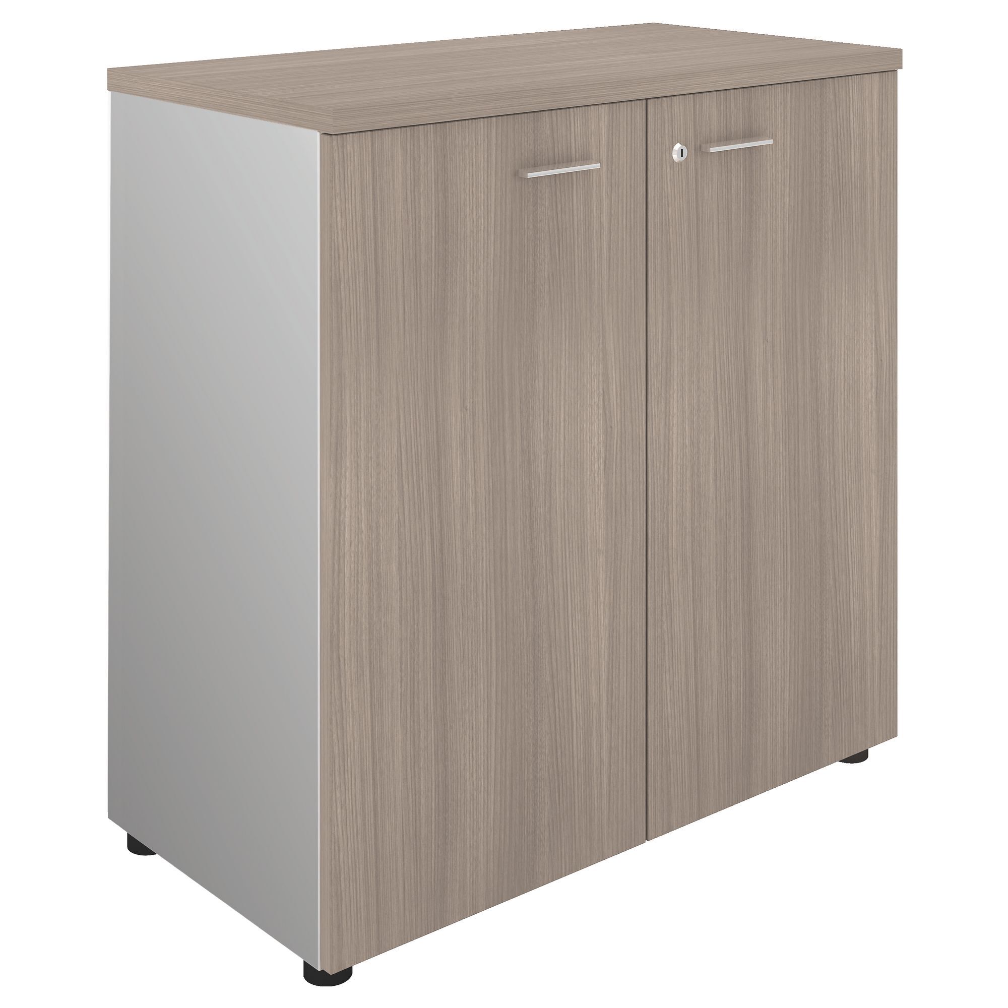 Armoire basse H 89 cm bois portes battantes orme Essenzza - Darwin