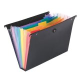 Hängeregister mit Registern für Schubladen in undurchsichtigem Polypropylen Rainbow Viquel 6 Verteilungen schwarz