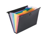 Suspension signature file for drawers in opaque polypropylene Rainbow Viquel 6 divisions black