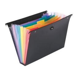 Clasificador colgante de polipropileno opaco Rainbow Viquel 6 pestañas negro