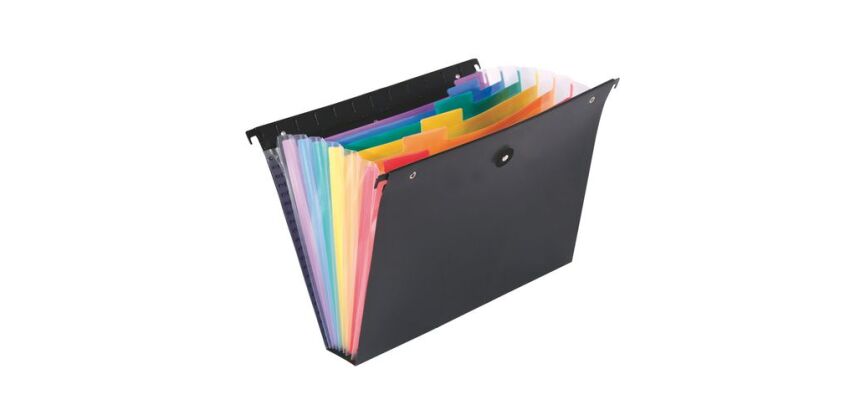 Trieur suspendu pour tiroirs polypropylène- Viquel - 6 divisions noir