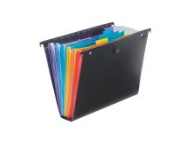 Hängeregister mit Registern für Schubladen in undurchsichtigem Polypropylen Rainbow Viquel 6 Verteilungen schwarz
