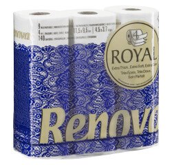 Toilettenpapier 4 Schichten Royal Renova - Box mit 63 Rollen von 140 Blatt 