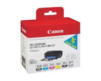 Pack cartridges 6 kleuren Canon PGI550BK - CLI551 voor inkjetprinter