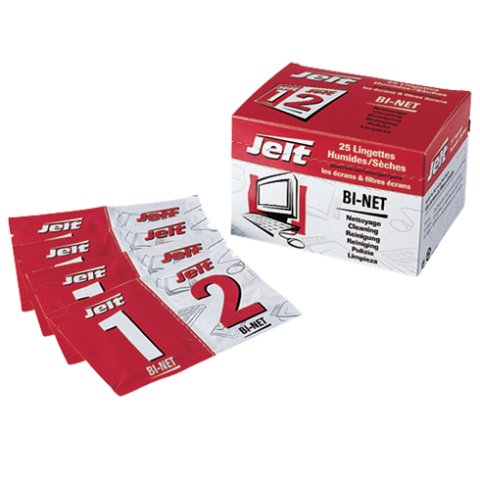 Toallitas húmedas para monitores Jelt Bi-Net - caja de 25
