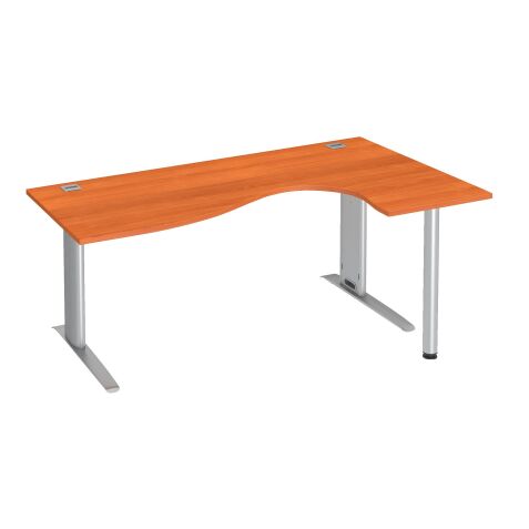 Compacte werkpost B 180 cm Excellens bijzet rechts bovenblad in kerselaar vast onderstel Metal Plus
