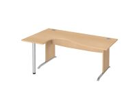 Compact desk Excellens W 180 cm left angle base L beech