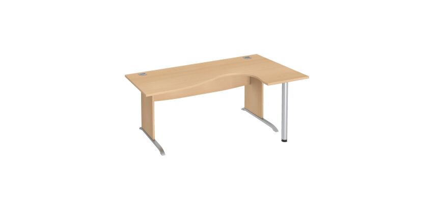 Bureau compact L 180 cm retour droite piètement L Essens